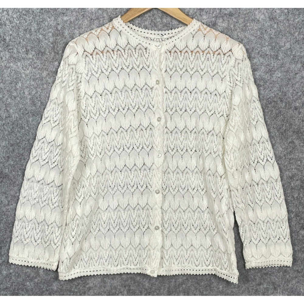 Sheer‎ Lace Poetcore Cardigan Sweater Top Womens S Feminine Dainty Cottagecore